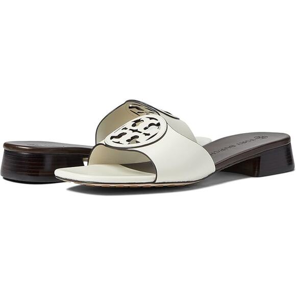 Tory Burch Shoes - Tory Burch Women’s Bombé Miller Slide Calfskin Leather White 25mm Size 6M